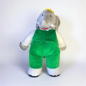 Gund Babar Elephant Plush Toy Green Vest Suit Stuffed Animal Vintage 21”